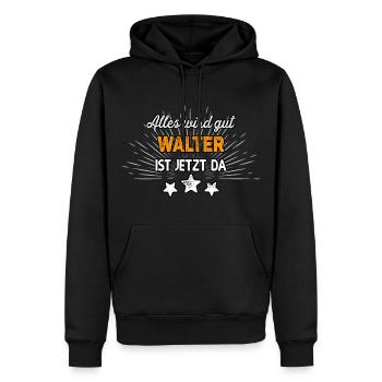 Walter Name Vorname Geburtstag - Männer Premium Bio Hoodie - Schwarz - Vorne - Nico (187cm)