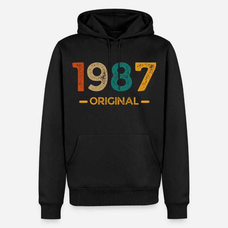 Original von 1987 - Männer Premium Bio Hoodie - Schwarz
