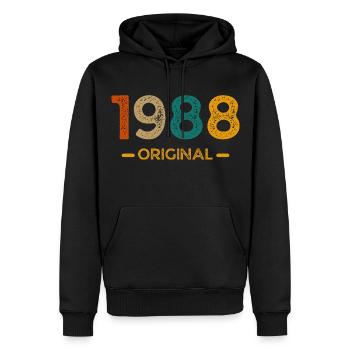 1988 Original - Männer Premium Bio Hoodie - Schwarz - Vorne - Nico (187cm)