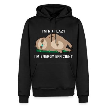I'm Not Lazy I'm Energy Efficient - Männer Premium Bio Hoodie - Schwarz - Vorne - Nico (187cm)