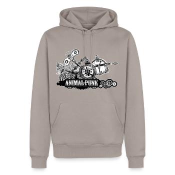SteamPunk Watches AnimalPunk - Men’s Premium Organic Hoodie - taupe - Front - Nico (187cm)