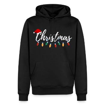 Weihnachtsgeschenk - Männer Premium Bio Hoodie - Schwarz - Vorne - Nico (187cm)