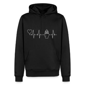 Kreuzfahrt Herzschlag, Kreuzfahrer Schiff-Geschenk - Männer Premium Bio Hoodie - Schwarz - Vorne - Nico (187cm)