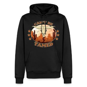 Can't Be Tamed - Männer Premium Bio Hoodie - Schwarz - Vorne - Nico (187cm)