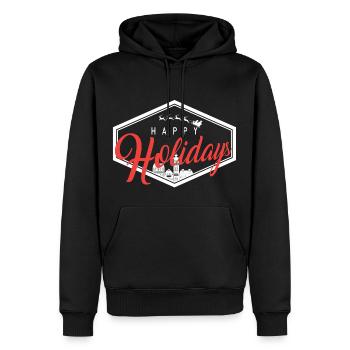 Happy Holidays Christmas Weihnachten - Männer Premium Bio Hoodie - Schwarz - Vorne - Nico (187cm)