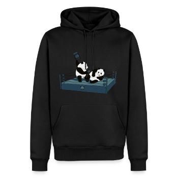 Pandamania - Männer Premium Bio Hoodie - Schwarz - Vorne - Nico (187cm)