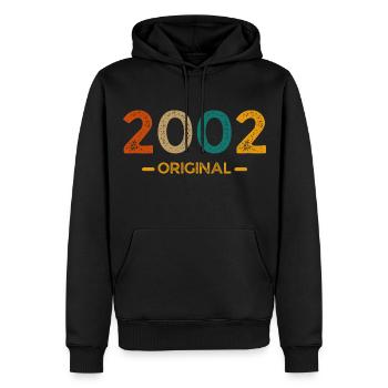 2002 original - Sweat à capuche Premium bio Homme - noir - Devant - Nico (187cm)