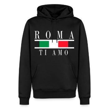 T-shirt with Italian flag Rome Italy. - Men’s Premium Organic Hoodie - black - Front - Nico (187cm)