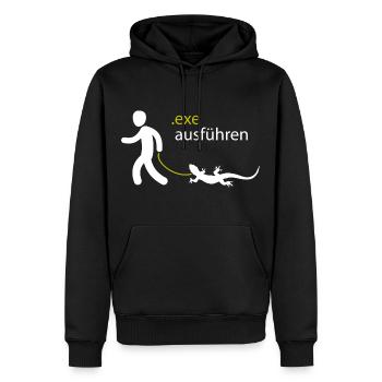 .exe ausführen ADMIN - Männer Premium Bio Hoodie - Schwarz - Vorne - Nico (187cm)