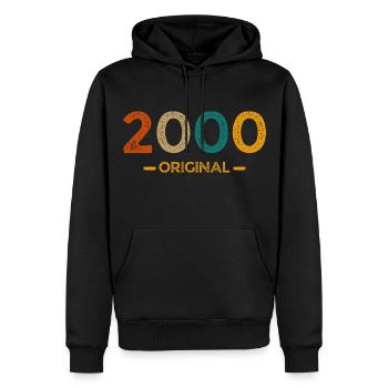2000 Original - Männer Premium Bio Hoodie - Schwarz - Vorne - Nico (187cm)