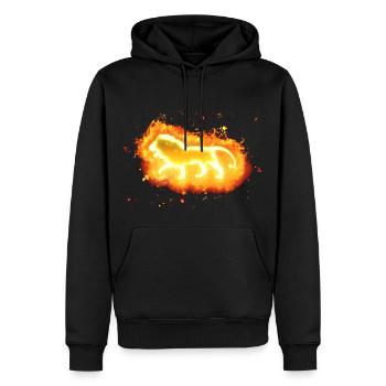 Le roi de la jungle Lion en feu - Sweat à capuche Premium bio Homme - noir - Devant - Nico (187cm)