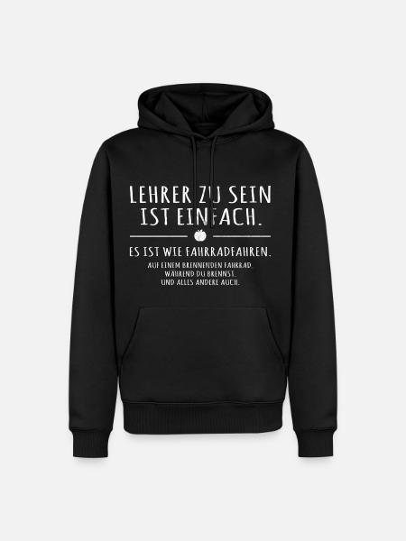 Lehrer Schule Fahrradfahren Lustig - Männer Premium Bio Hoodie - Schwarz