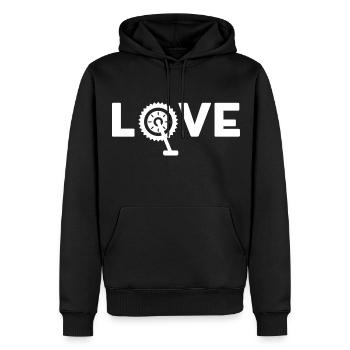ICH LIEBE FAHRRÄDER - Männer Premium Bio Hoodie - Schwarz - Vorne - Nico (187cm)