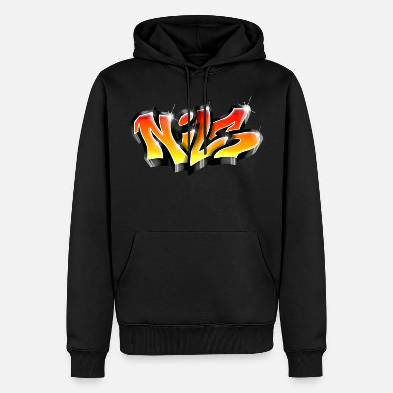 Graffiti NILS Print on everything - Männer Premium Bio Hoodie - Schwarz