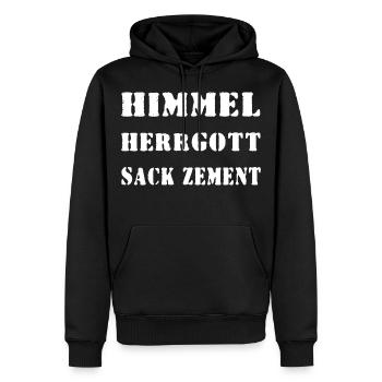 Himmel Herrgott Sack Zement - Männer Premium Bio Hoodie - Schwarz - Vorne - Nico (187cm)