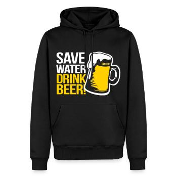 ÉCONOMISEZ DE L'EAU BOIRE DE LA BIERE SPORTS DE BOISSON VENTILATEUR T-SHIRT - Sweat à capuche Premium bio Homme - noir - Devant - Nico (187cm)