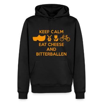 AVM - BEHALTEN SIE RUHE - KÄSE UND BITERKUGELN O - Männer Premium Bio Hoodie - Schwarz - Vorne - Nico (187cm)