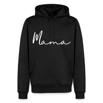 Mamma - Männer Premium Bio Hoodie - Schwarz - Vorne - Nico (187cm)