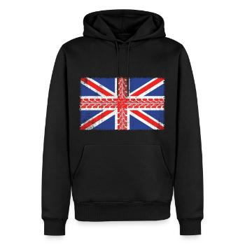 Cadeau de moto de drapeau du R-U - Sweat à capuche Premium bio Homme - noir - Devant - Nico (187cm)