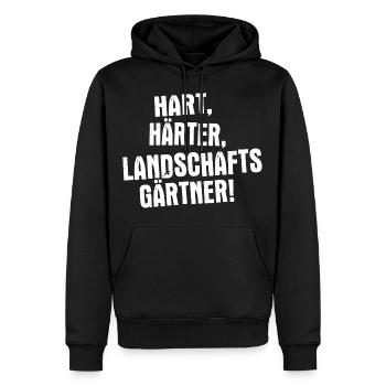 Hart, härter, Landschaftsgärtner - Männer Premium Bio Hoodie - Schwarz - Vorne - Nico (187cm)