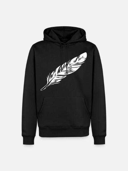 feather - Men’s Premium Organic Hoodie - black