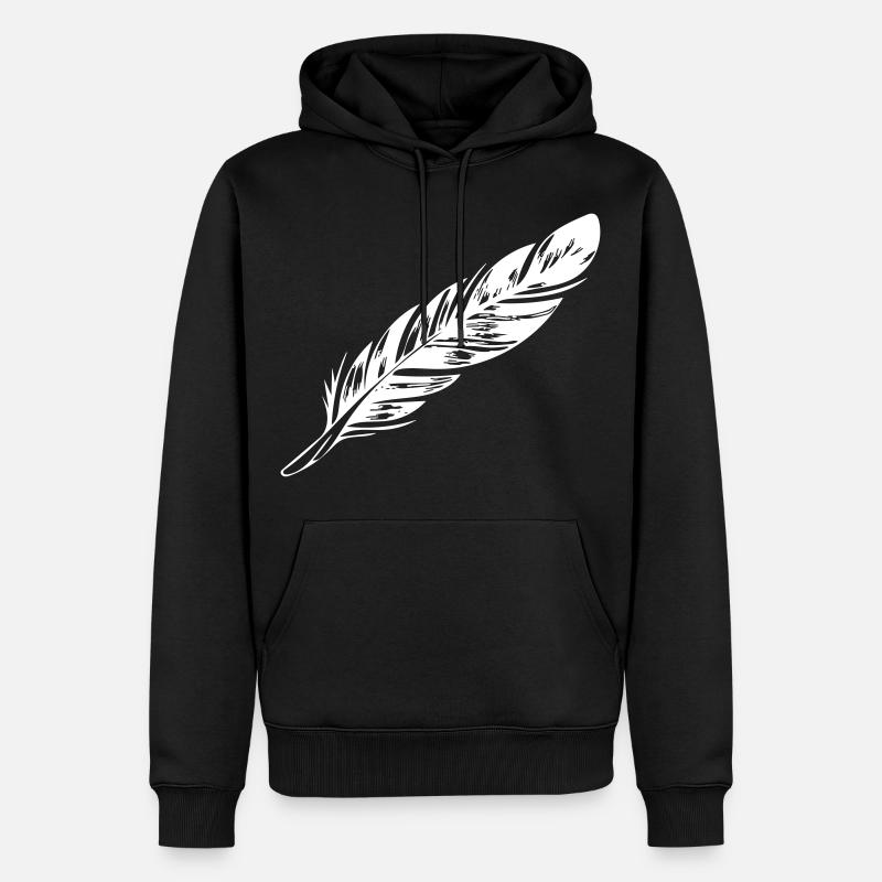 Feder - Männer Premium Bio Hoodie - Schwarz