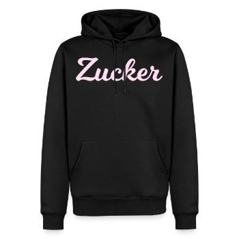 Zucker rosa - Männer Premium Bio Hoodie - Schwarz - Vorne - Nico (187cm)