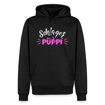 Schlager Pueppi - Männer Premium Bio Hoodie - Schwarz - Vorne - Nico (187cm)