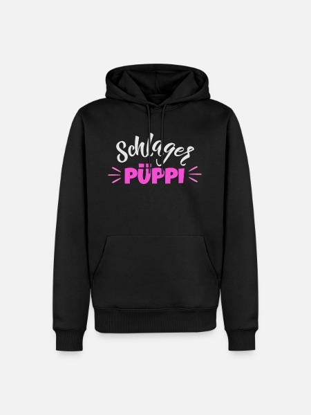 Schlager Pueppi - Männer Premium Bio Hoodie - Schwarz