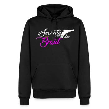 Sécurité de la mariée - Chemise Bachelorette - Sweat à capuche Premium bio Homme - noir - Devant - Nico (187cm)