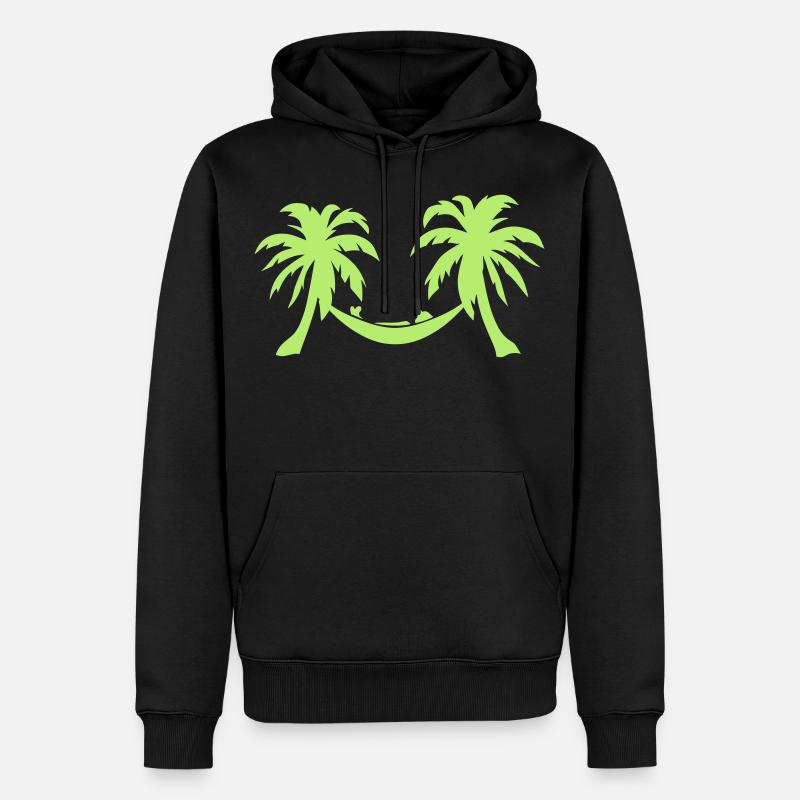 palmier hamac personnage cool 8 - Sweat à capuche Premium bio Homme - noir
