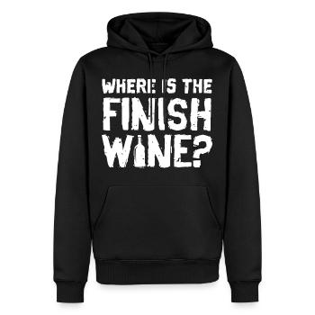 Where Is The Finish Wine Gift - Men’s Premium Organic Hoodie - black - Front - Nico (187cm)