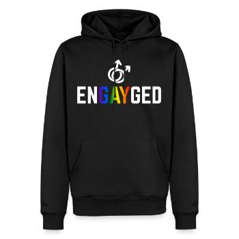 Engayged Gay Verlobungsgeschenk - Männer Premium Bio Hoodie - Schwarz - Vorne - Nico (187cm)