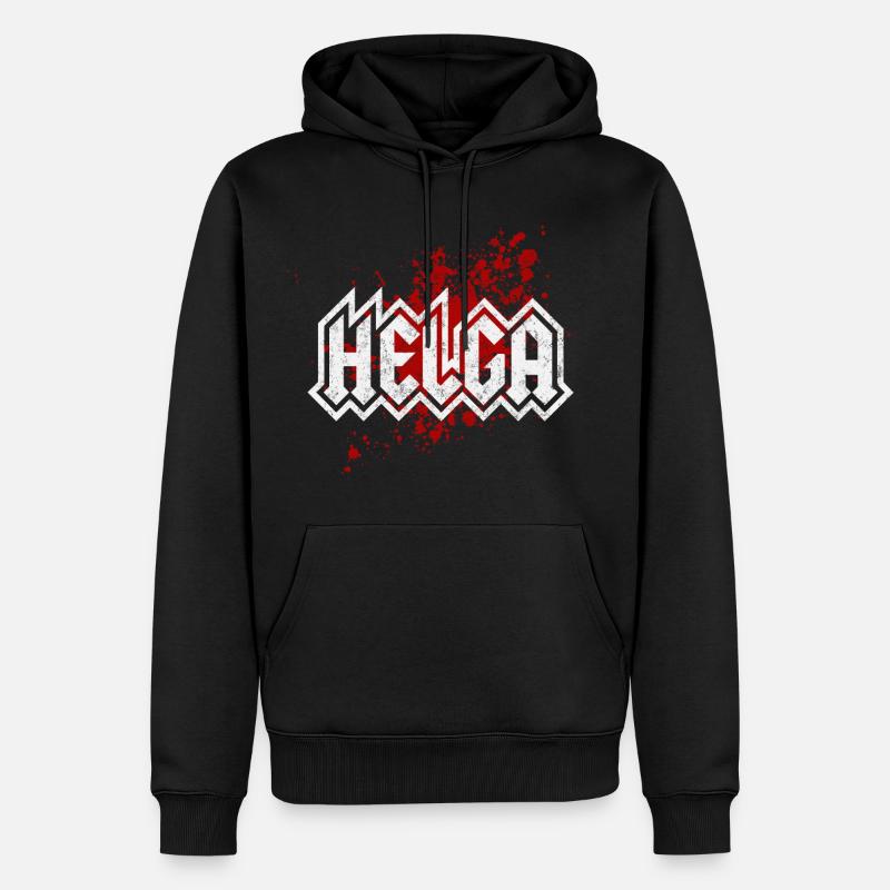 Helga - Sweat à capuche Premium bio Homme - noir