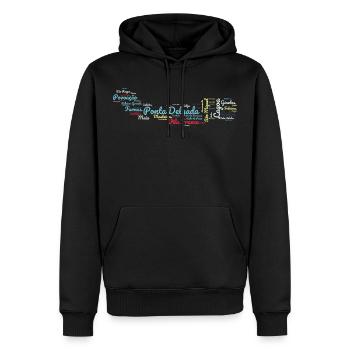 Ponta Delgada São Miguel Açores - Sweat à capuche Premium bio Homme - noir - Devant - Nico (187cm)