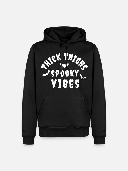thick thighs spooky vibes - Men’s Premium Organic Hoodie - black