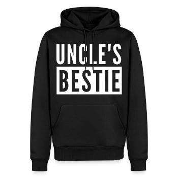 LE MEILLEUR AMI DE L’ONCLE - Sweat à capuche Premium bio Homme - noir - Devant - Nico (187cm)