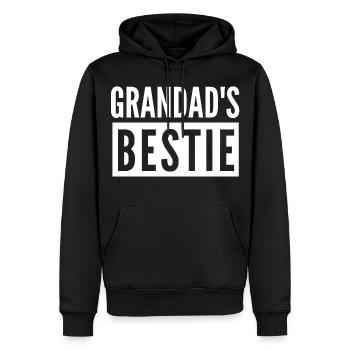 OPA'S BESTIE - Männer Premium Bio Hoodie - Schwarz - Vorne - Nico (187cm)