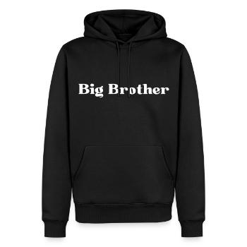 GRAND FRÈRE. GRAND FRÈRE - Sweat à capuche Premium bio Homme - noir - Devant - Nico (187cm)