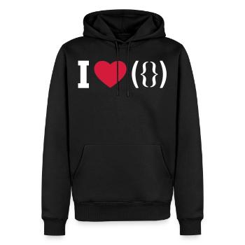 Porn - Vagina - Männer Premium Bio Hoodie - Schwarz - Vorne - Nico (187cm)