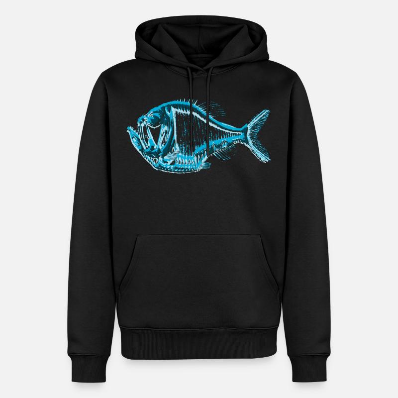 Poissons en eau profonde Espèces marines - Sweat à capuche Premium bio Homme - noir