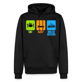 manger le cadeau de temps libre de montagnes russes de sommeil - Sweat à capuche Premium bio Homme - noir - Devant - Nico (187cm)