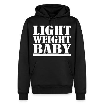 Light Weight Baby - Sweat à capuche Premium bio Homme - noir - Devant - Nico (187cm)