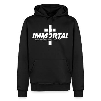Christ immortel - Sweat à capuche Premium bio Homme - noir - Devant - Nico (187cm)
