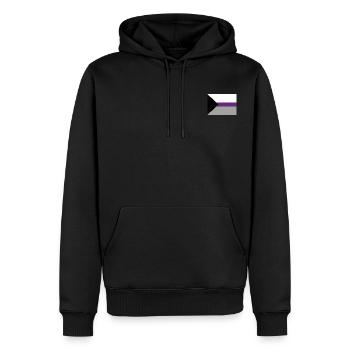 Le drapeau Demisexuel - Sweat à capuche Premium bio Homme - noir - Devant - Nico (187cm)