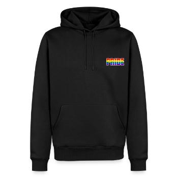 FIERTÉ - LGBT - ARC-EN-CIEL - Sweat à capuche Premium bio Homme - noir - Devant - Nico (187cm)
