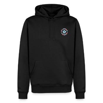 Flower Power - Männer Premium Bio Hoodie - Schwarz - Vorne - Nico (187cm)