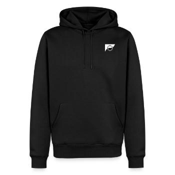 Schwarze weiße Gedanken. Hass nicht lieben. - Männer Premium Bio Hoodie - Schwarz - Vorne - Nico (187cm)