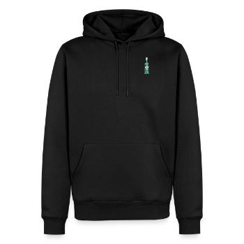 Pfeffi Pfefferminzlikör Pfefferminzschnaps Flasche - Männer Premium Bio Hoodie - Schwarz - Vorne - Nico (187cm)