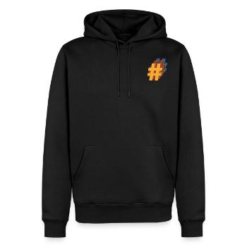Hashtag - Sweat à capuche Premium bio Homme - noir - Devant - Nico (187cm)